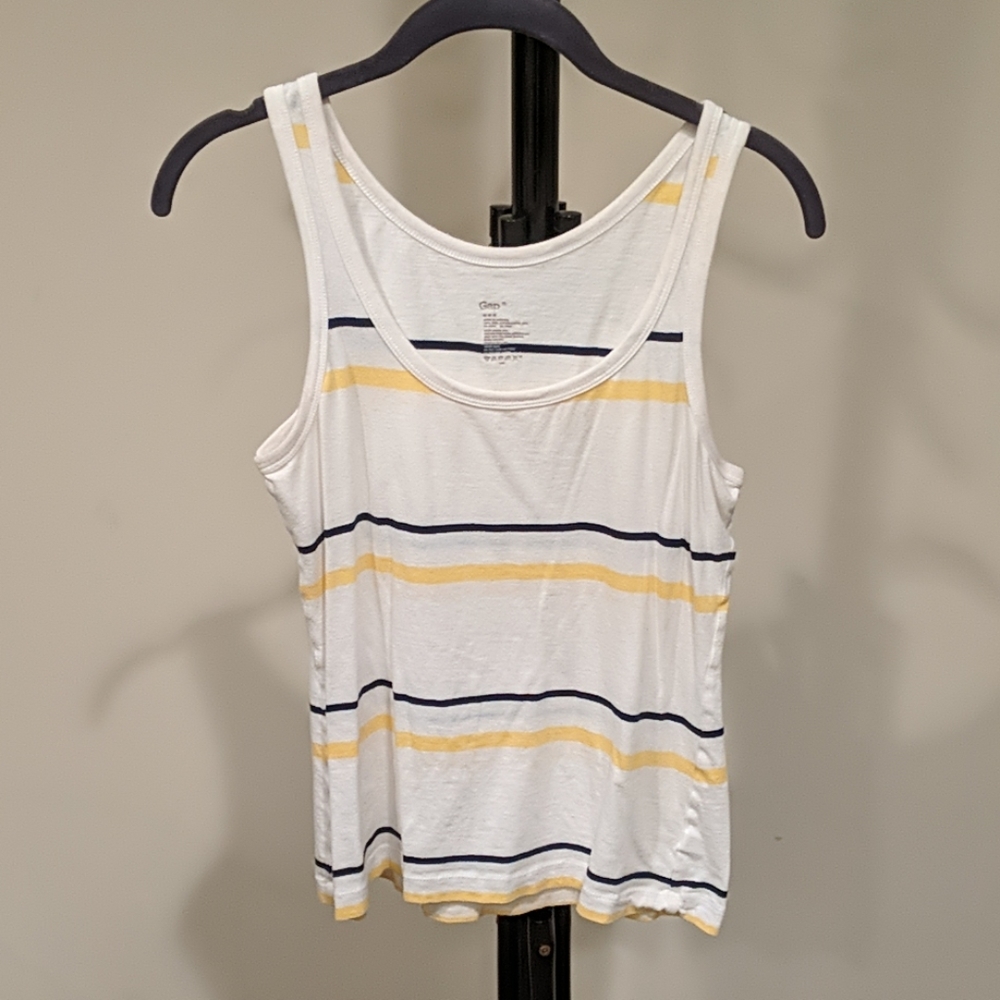 Classic Gap white black & yellow tank, Small